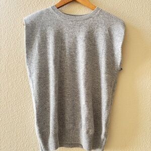 Banana Republic Franca Cashmere Padded Shoulder Top Size XS